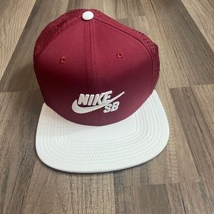Vintage red and white Nike cap